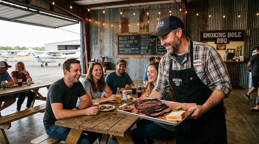 AI concept image: Brisket by the pound, Smoking Hole BBQ
